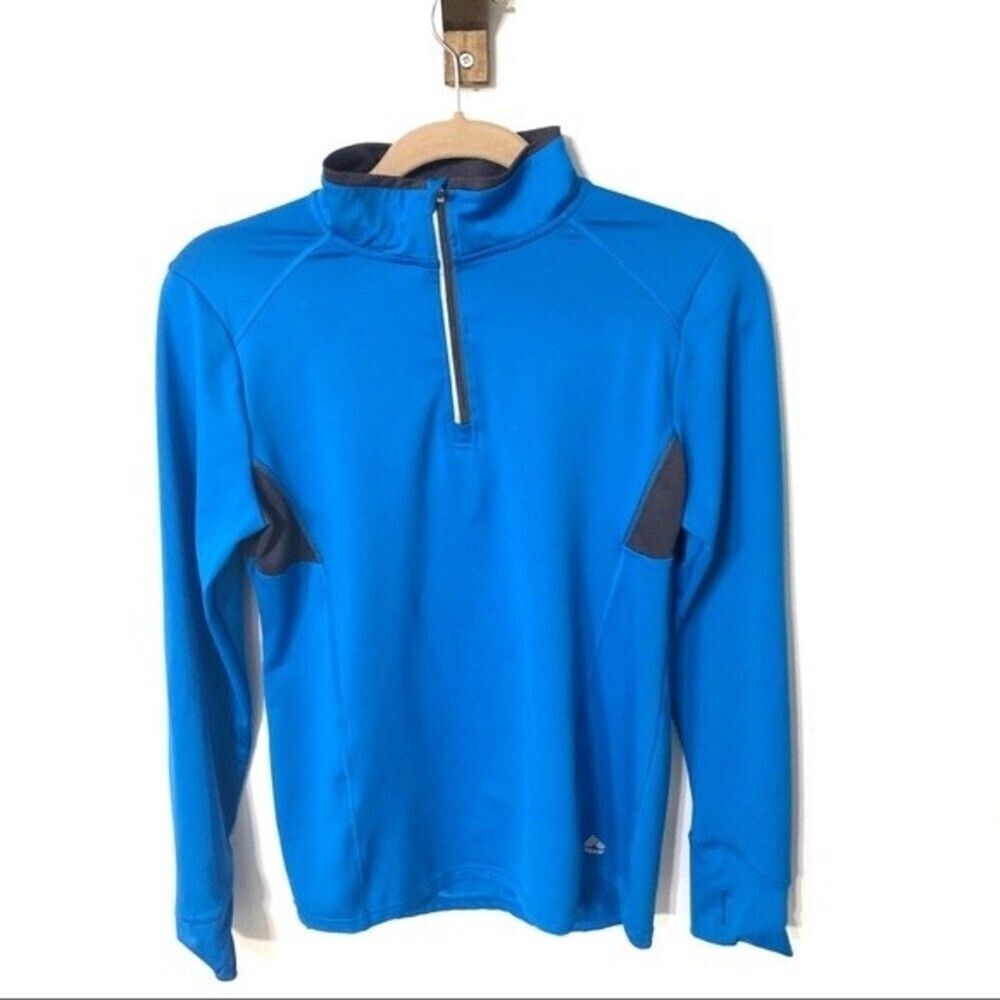 RBX | blue long sleeve half zip with mesh back